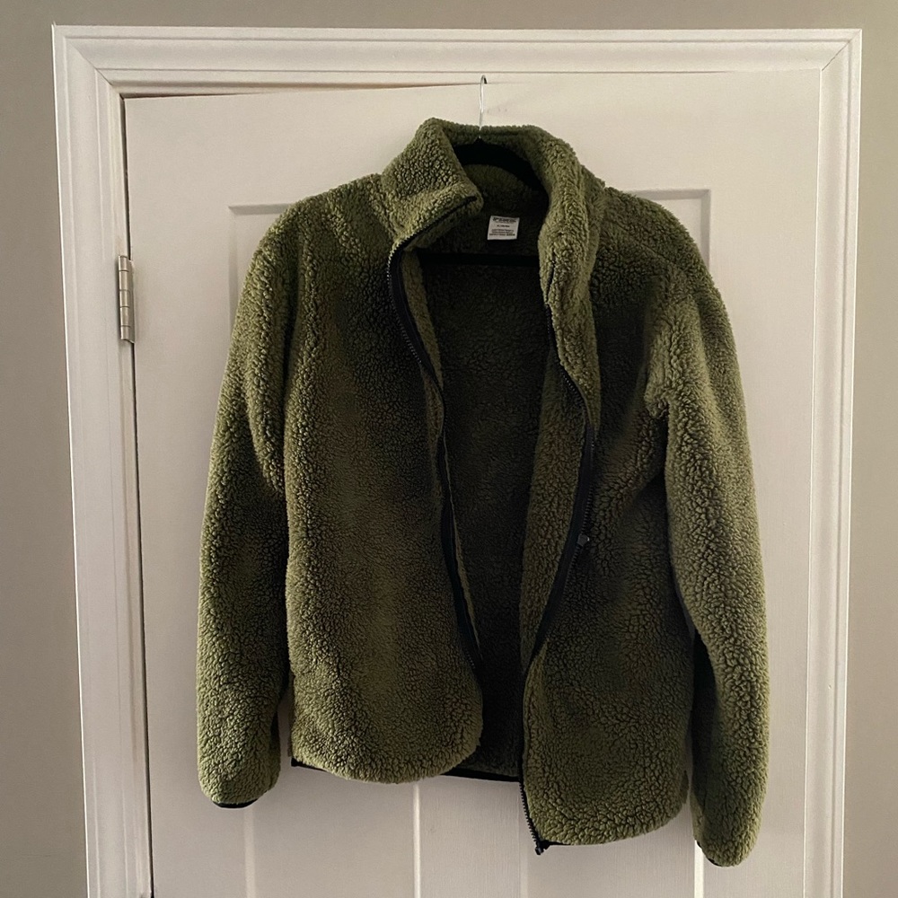 Green fuzzy jacket